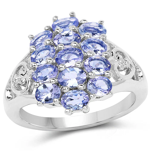 2.21 Carat Genuine Tanzanite .925 Sterling Silver Ring - Image 4
