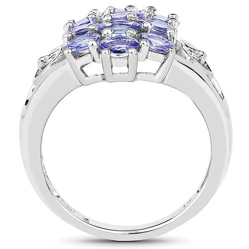 2.21 Carat Genuine Tanzanite .925 Sterling Silver Ring - Image 5