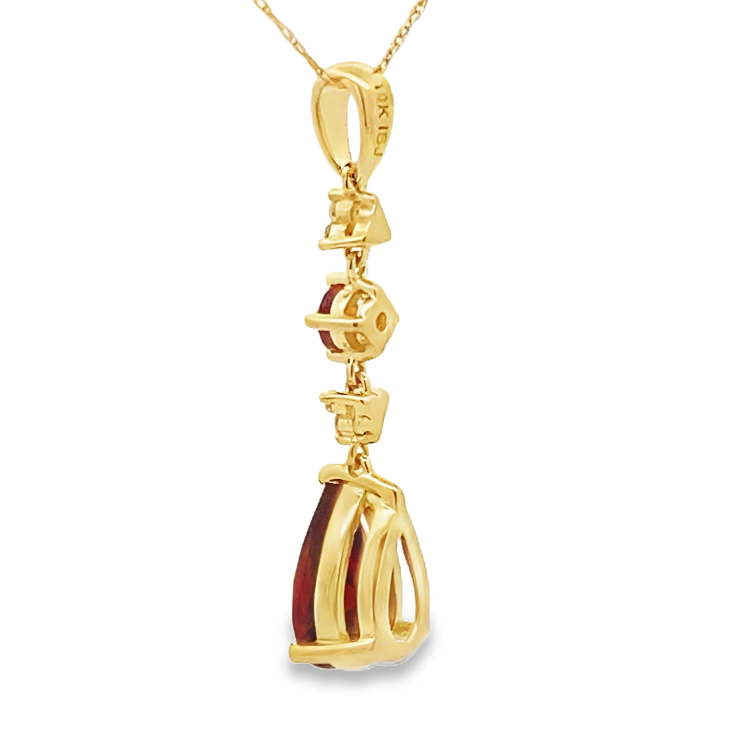 2.25ct Garnet Diamond Fashion Pendants 10KT Yellow Gold - Image 2