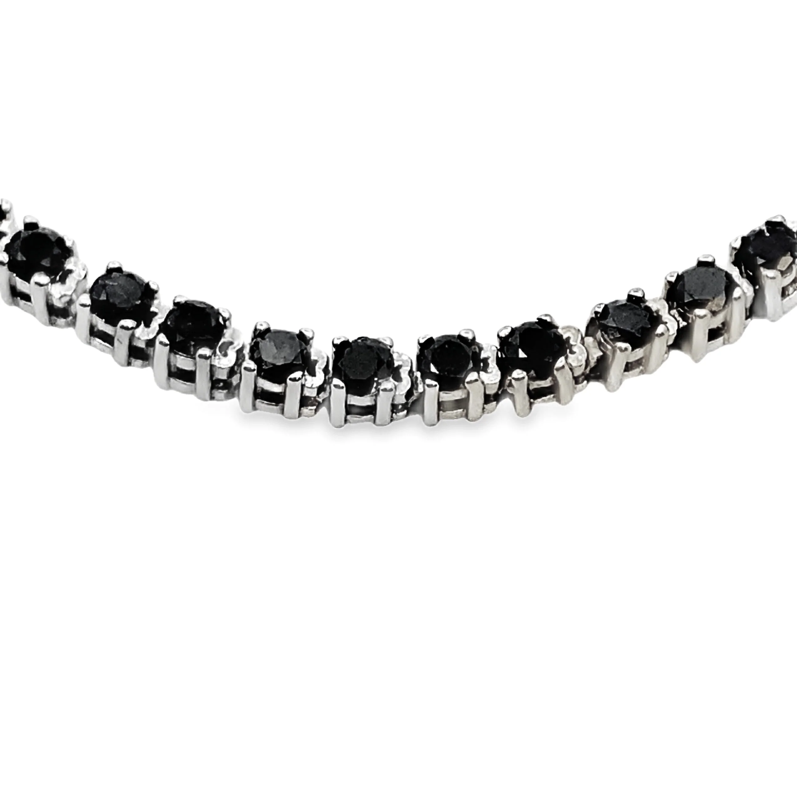 2.27ct Black Diamond Tennis Bracelet Sterling Silver - Image 2