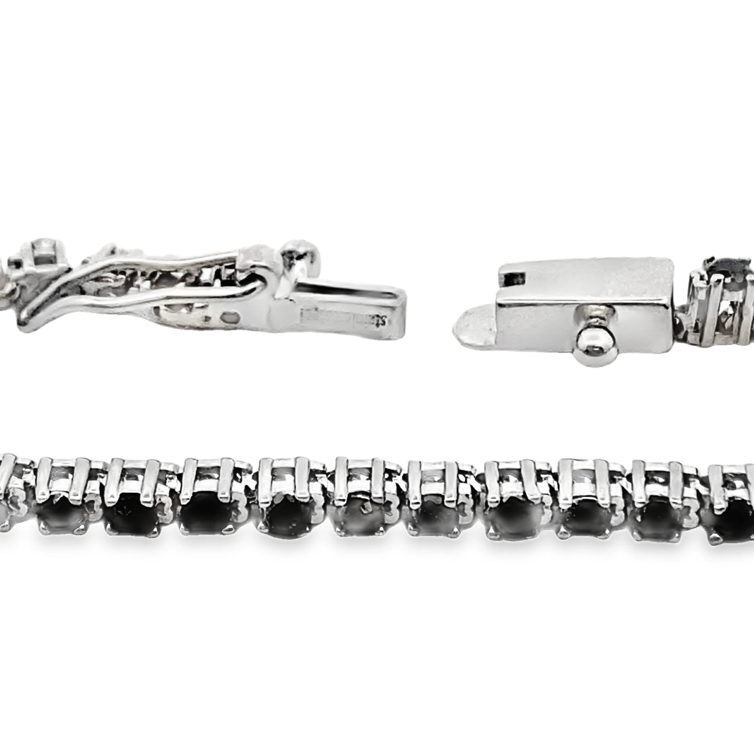 2.27ct Black Diamond Tennis Bracelet Sterling Silver - Image 3