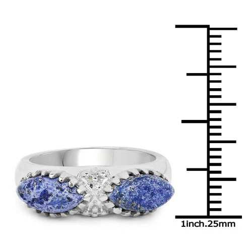 2.28 Carat Genuine Lapis Lazuli .925 Sterling Silver Ring - Image 7