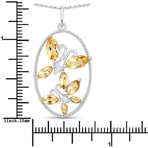 2.30 Carat Genuine Citrine .925 Sterling Silver Pendant - Image 3