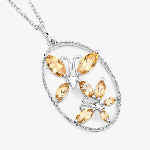 2.30 Carat Genuine Citrine .925 Sterling Silver Pendant - Image 4