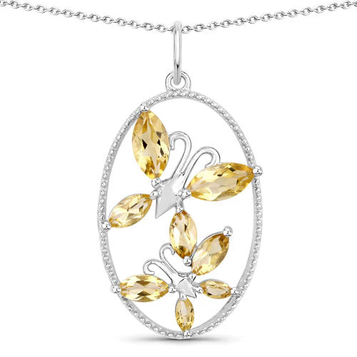 2.30 Carat Genuine Citrine .925 Sterling Silver Pendant - Image 5