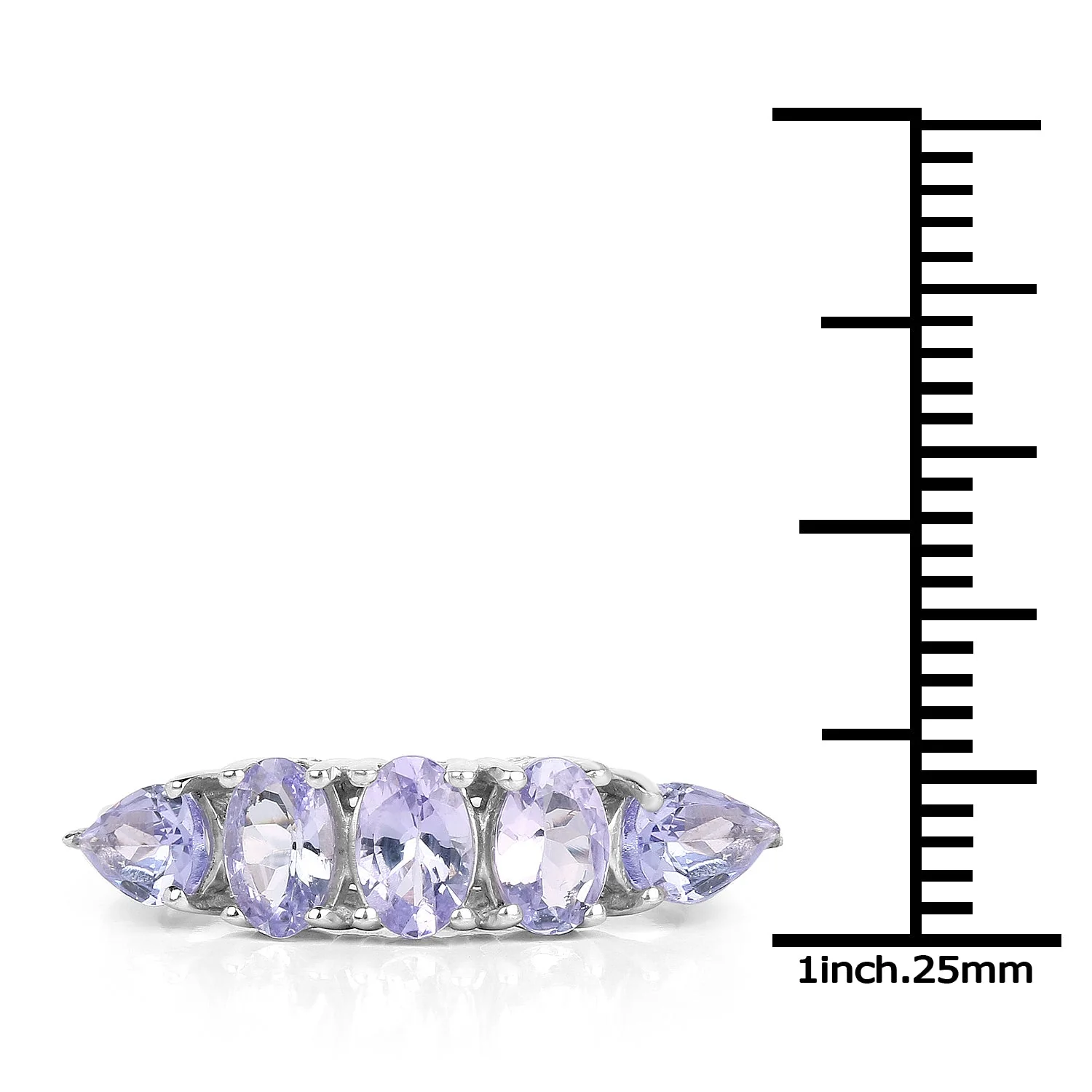 2.33 Carat Genuine Tanzanite .925 Sterling Silver Ring - Image 3