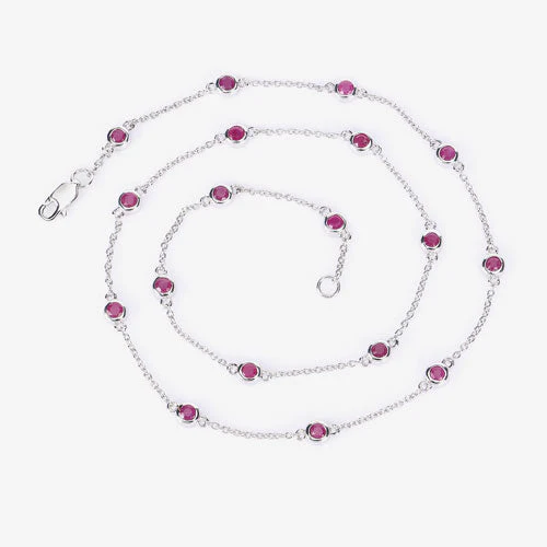 2.34 Carat Genuine Ruby .925 Sterling Silver Necklace - Image 11