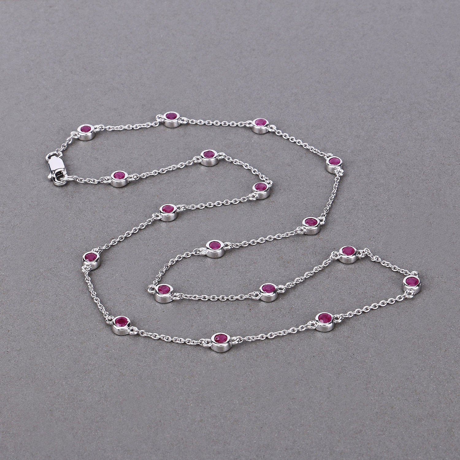 2.34 Carat Genuine Ruby .925 Sterling Silver Necklace - Image 3