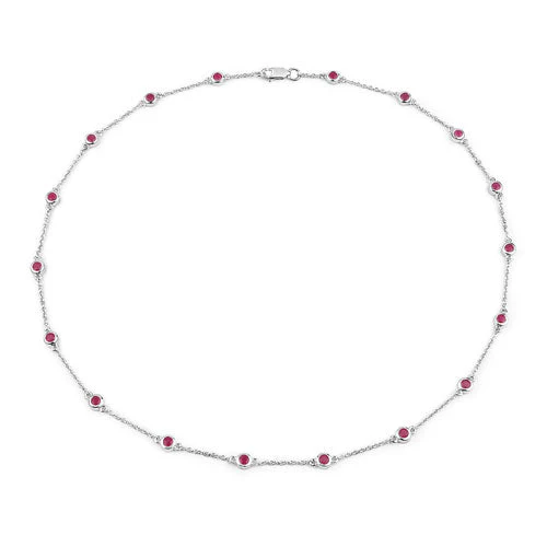 2.34 Carat Genuine Ruby .925 Sterling Silver Necklace - Image 5