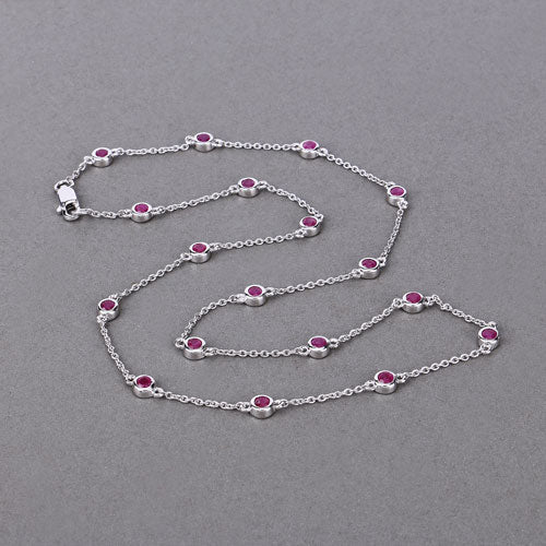 2.34 Carat Genuine Ruby .925 Sterling Silver Necklace - Image 7
