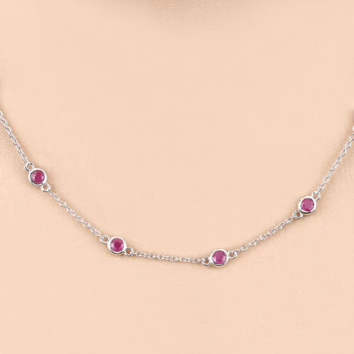 2.34 Carat Genuine Ruby .925 Sterling Silver Necklace - Image 9