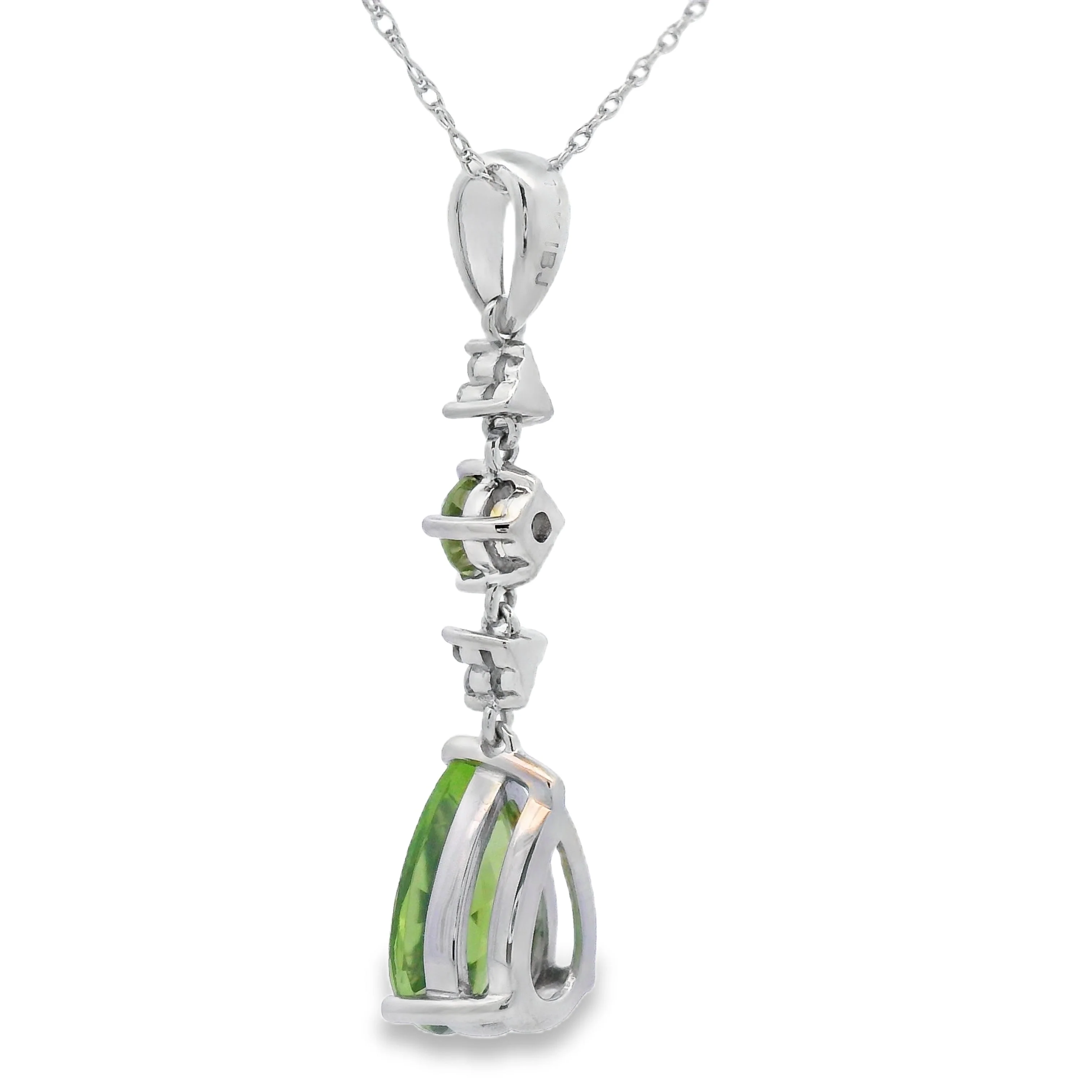 2.35ct Peridot Diamond Fashion Pendants 10KT White Gold - Image 2
