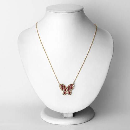 2.36 Carat Genuine Ruby and White Zircon .925 Sterling Silver Necklace - Image 6
