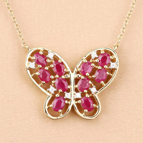 2.36 Carat Genuine Ruby and White Zircon .925 Sterling Silver Necklace - Image 9