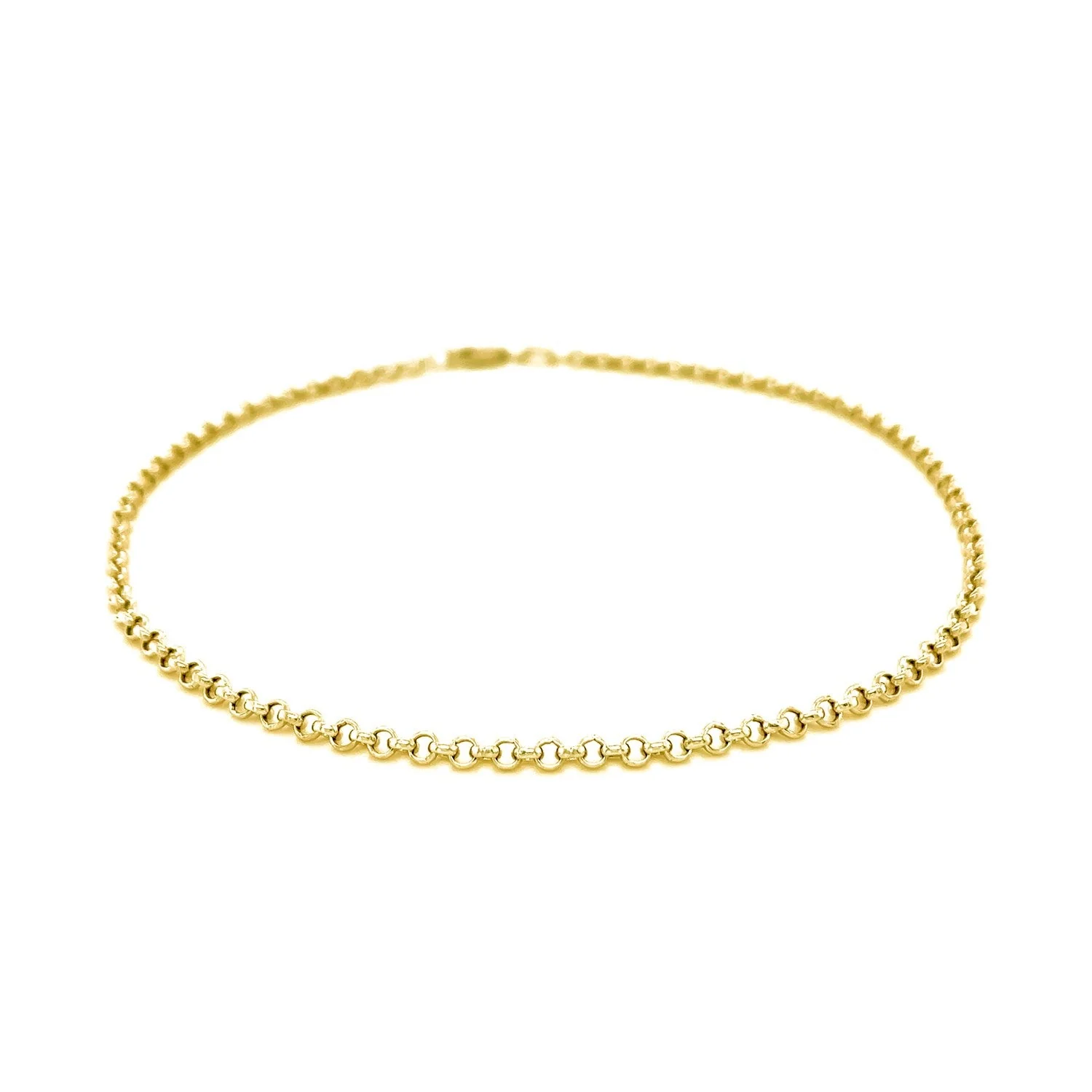 2.3mm 10k Yellow Gold Rolo Anklet - Image 6