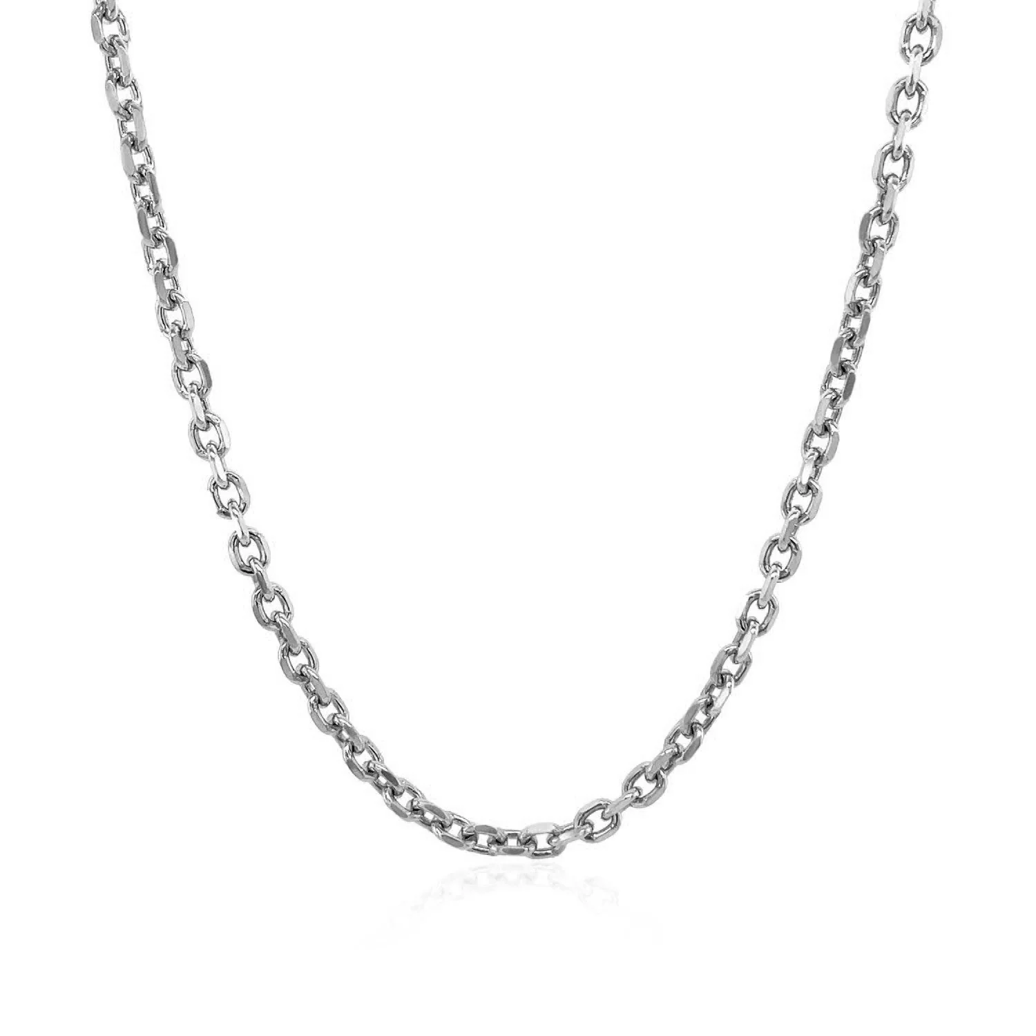 2.3mm 14k White Gold Diamond Cut Cable Link Chain - Image 2