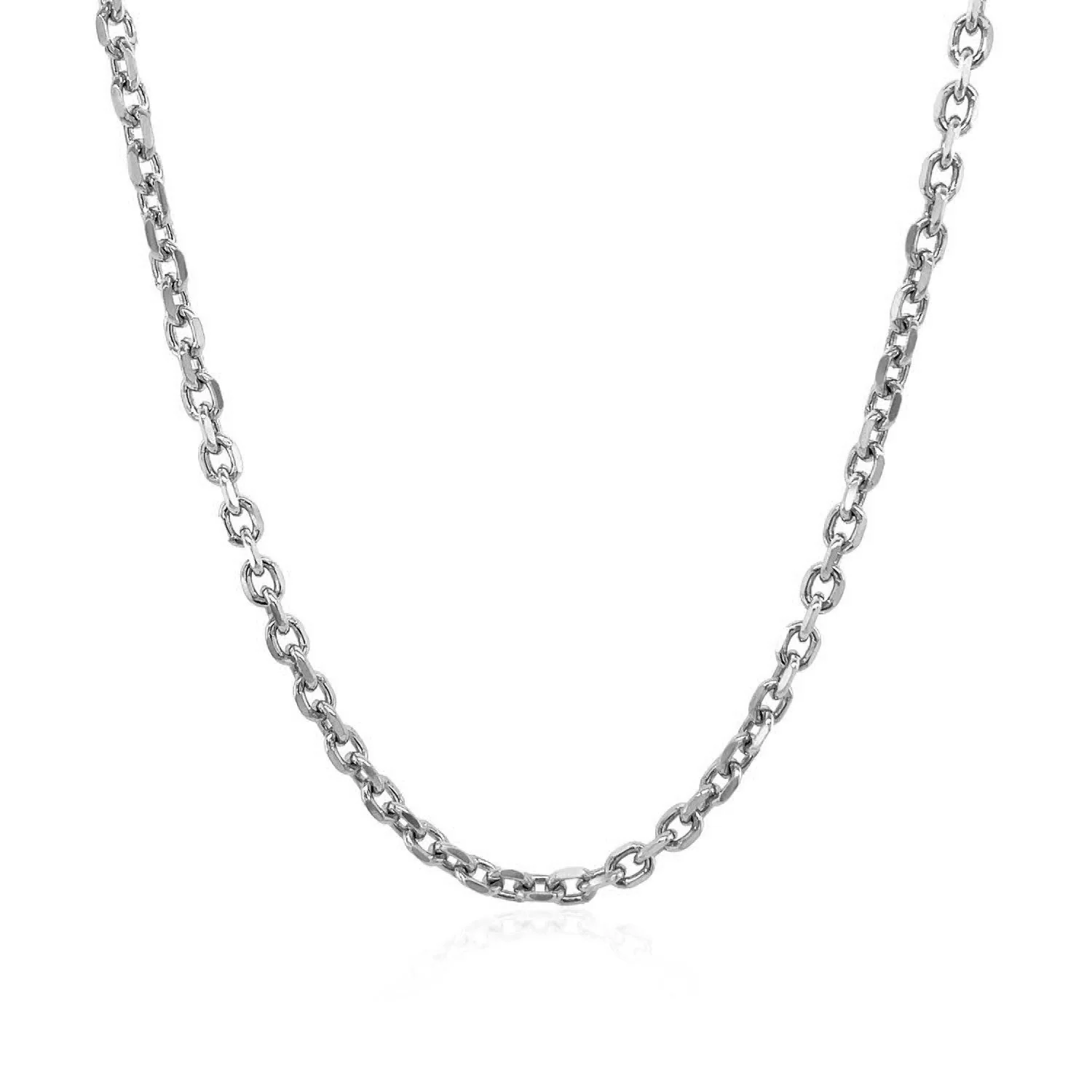 2.3mm 14k White Gold Diamond Cut Cable Link Chain - Image 7