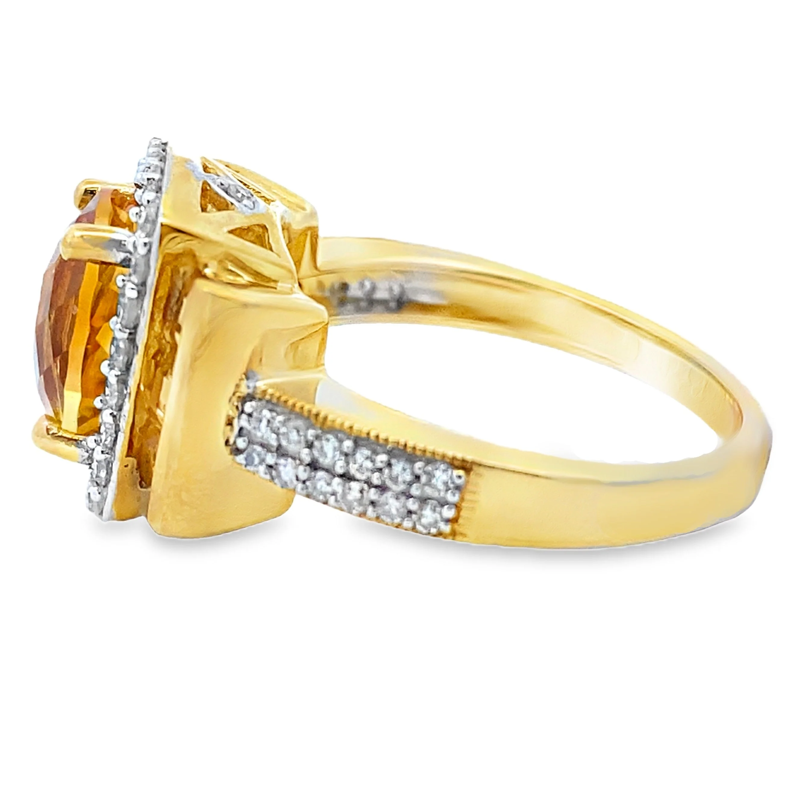 2.47ct Citrine Diamond Ring 10KT Yellow Gold - Image 2
