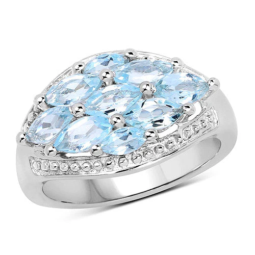 2.50 Carat Genuine Blue Topaz .925 Sterling Silver Ring - Image 4