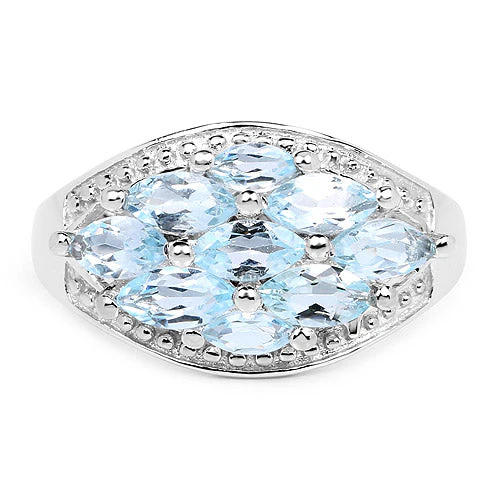 2.50 Carat Genuine Blue Topaz .925 Sterling Silver Ring - Image 6