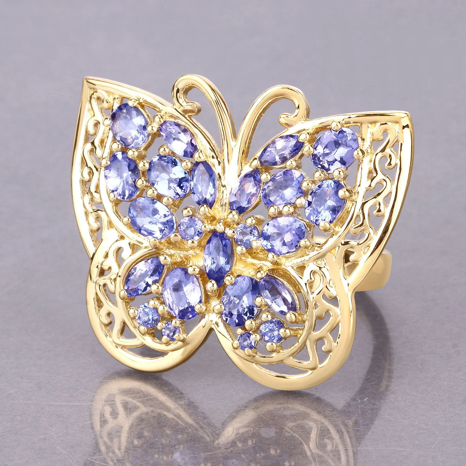 2.50 Carat Genuine Tanzanite .925 Sterling Silver Ring - Image 4