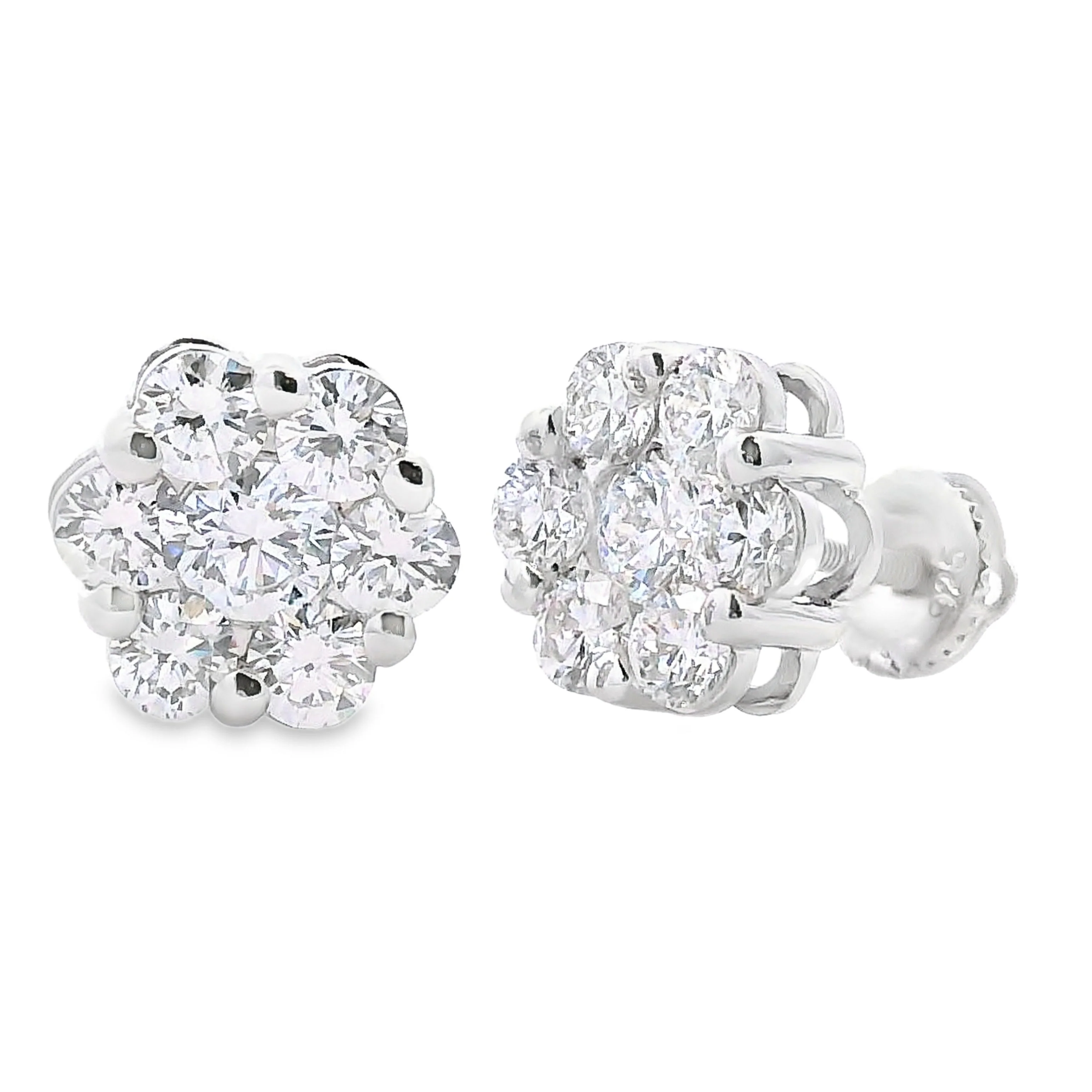 2.51ct Lab Grown Diamond Earrings Sterling Silver