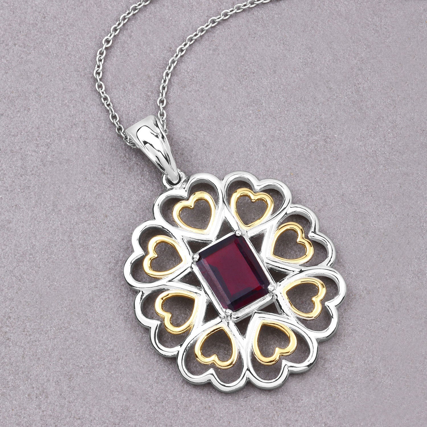 2.55 Carat Genuine Garnet .925 Sterling Silver Pendant - Image 4