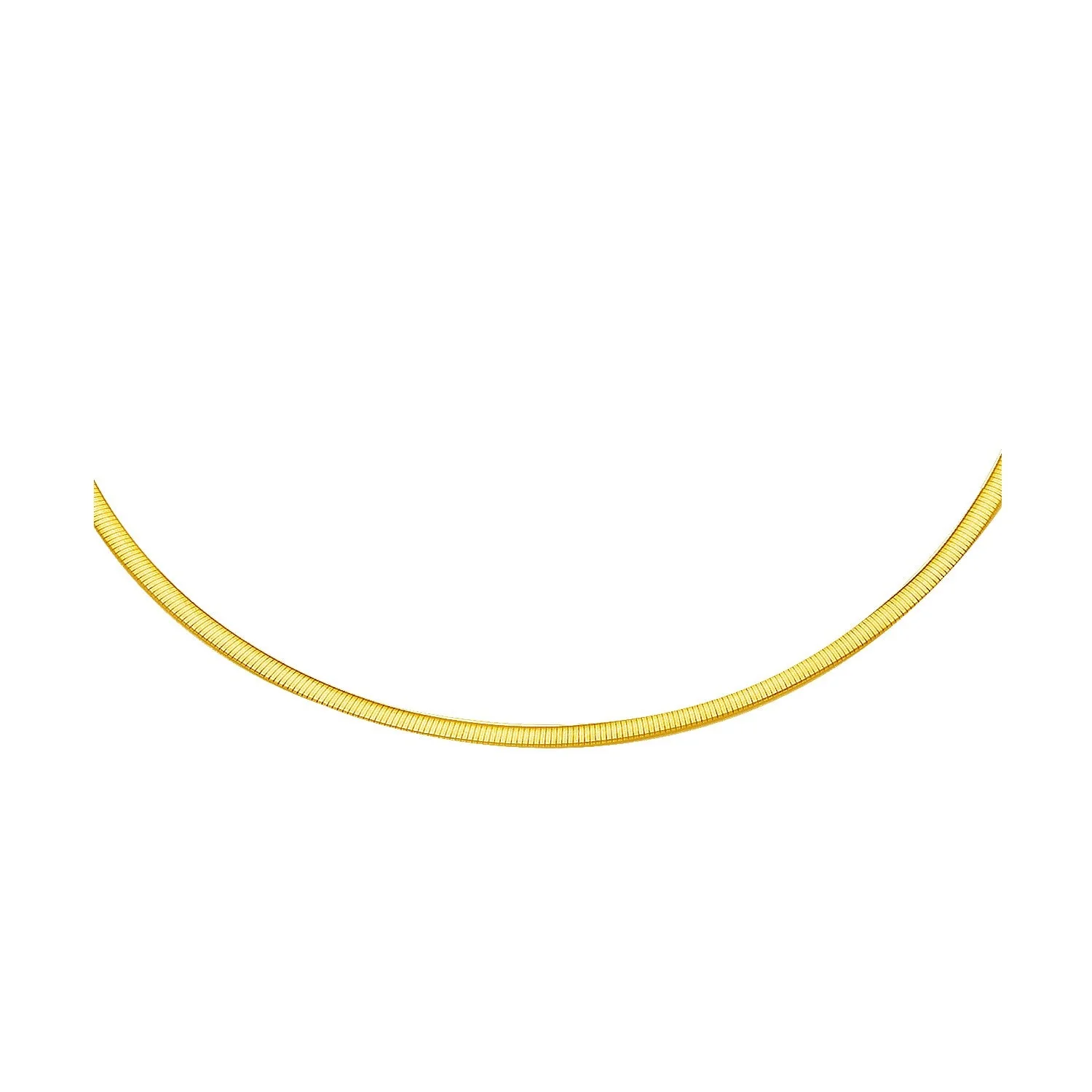 2.5mm 14k Two Tone Gold Reversible Omega Necklace - Image 4