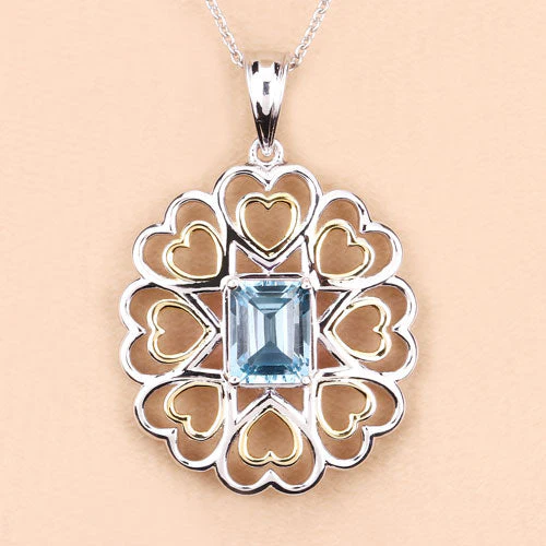 2.60 Carat Genuine Blue Topaz .925 Sterling Silver Pendant - Image 11