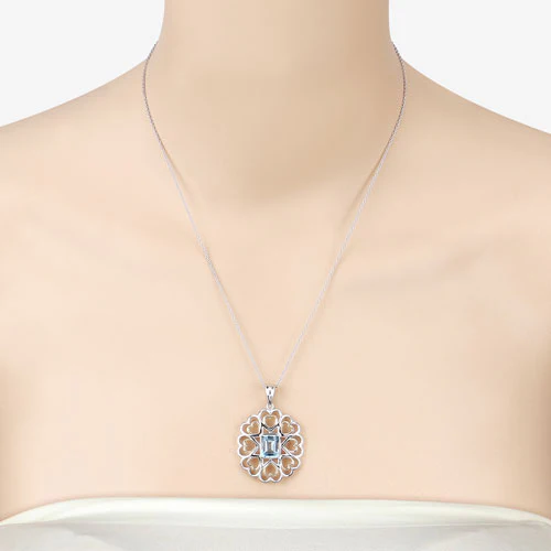 2.60 Carat Genuine Blue Topaz .925 Sterling Silver Pendant - Image 12