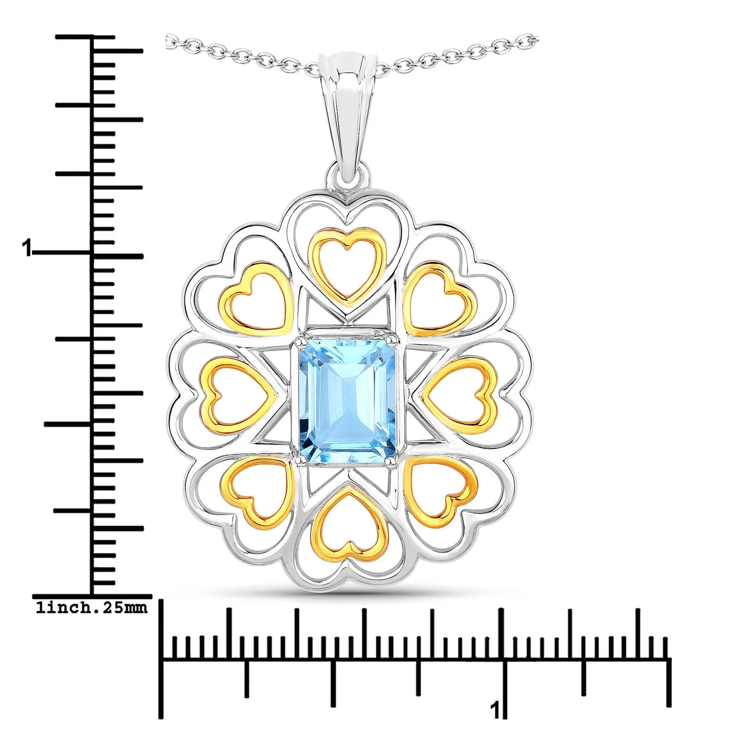2.60 Carat Genuine Blue Topaz .925 Sterling Silver Pendant - Image 3