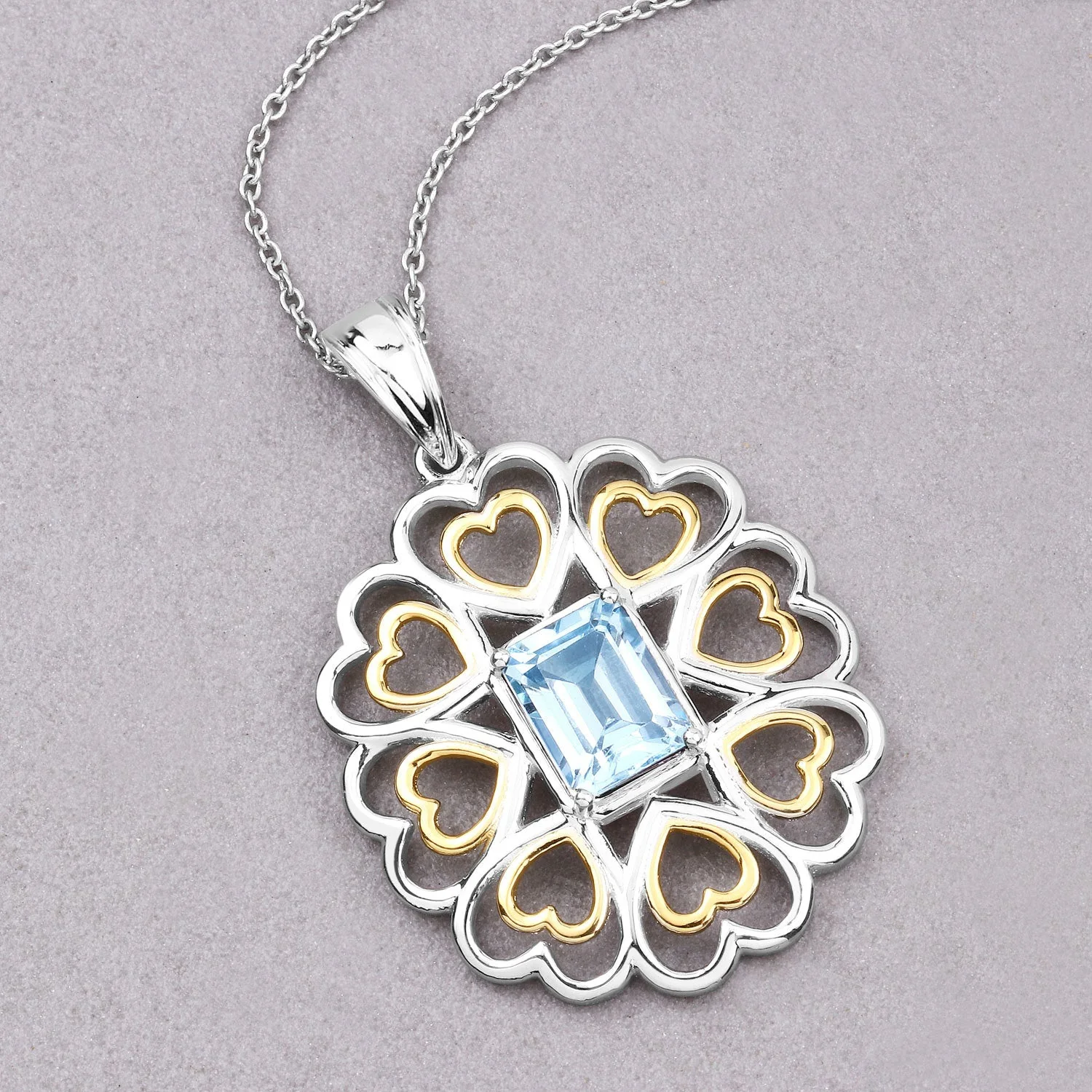 2.60 Carat Genuine Blue Topaz .925 Sterling Silver Pendant - Image 4