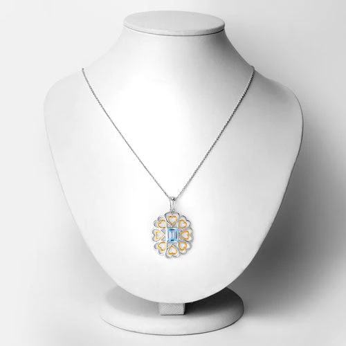 2.60 Carat Genuine Blue Topaz .925 Sterling Silver Pendant - Image 6