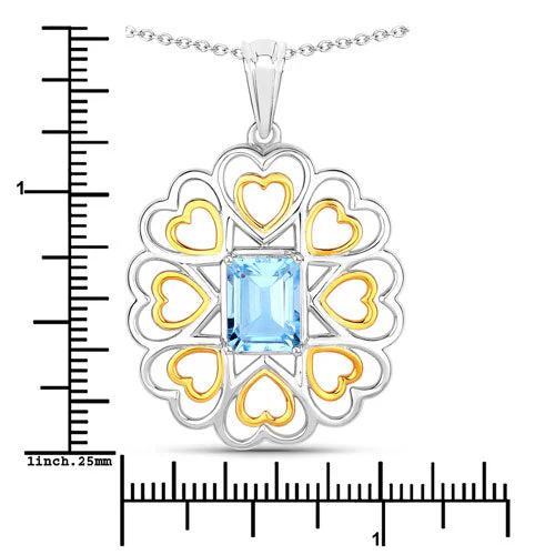 2.60 Carat Genuine Blue Topaz .925 Sterling Silver Pendant - Image 7