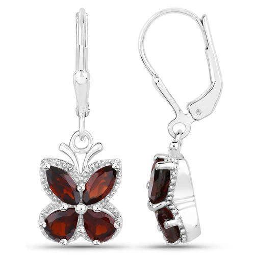 2.60 Carat Genuine Garnet .925 Sterling Silver Earrings - Image 6