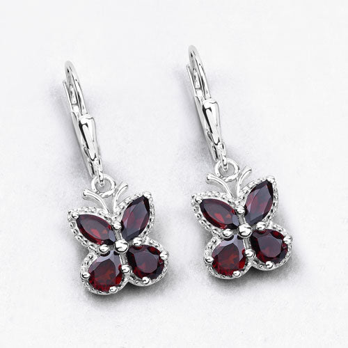 2.60 Carat Genuine Garnet .925 Sterling Silver Earrings - Image 8