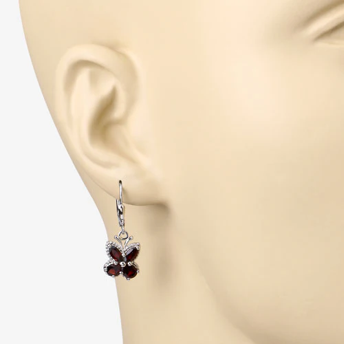 2.60 Carat Genuine Garnet .925 Sterling Silver Earrings - Image 9