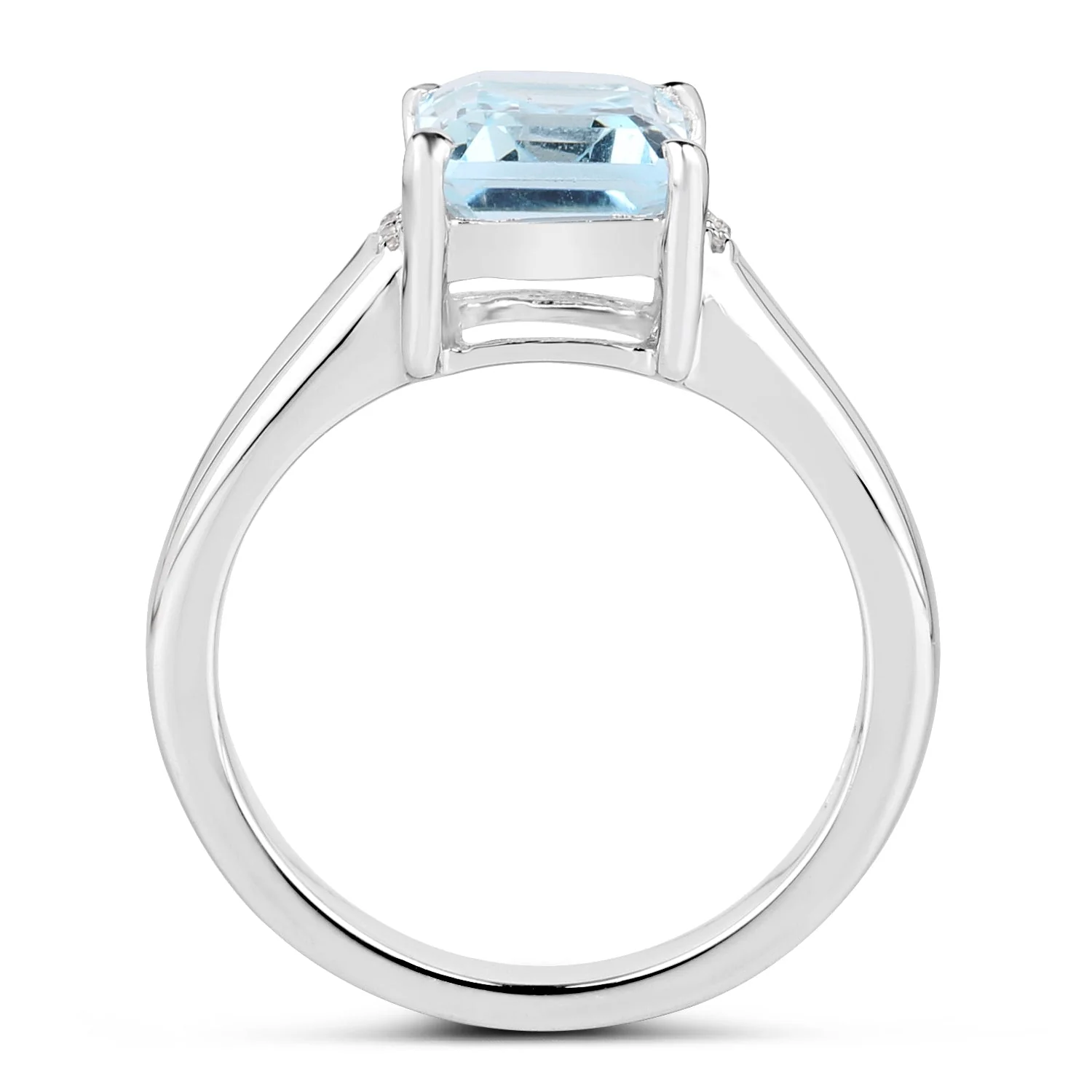 2.64 Carat Genuine Blue Topaz and White Topaz .925 Sterling Silver Ring - Image 2