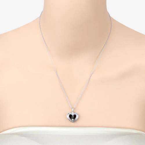 2.66 Carat Genuine Garnet and White Topaz .925 Sterling Silver Pendant - Image 12