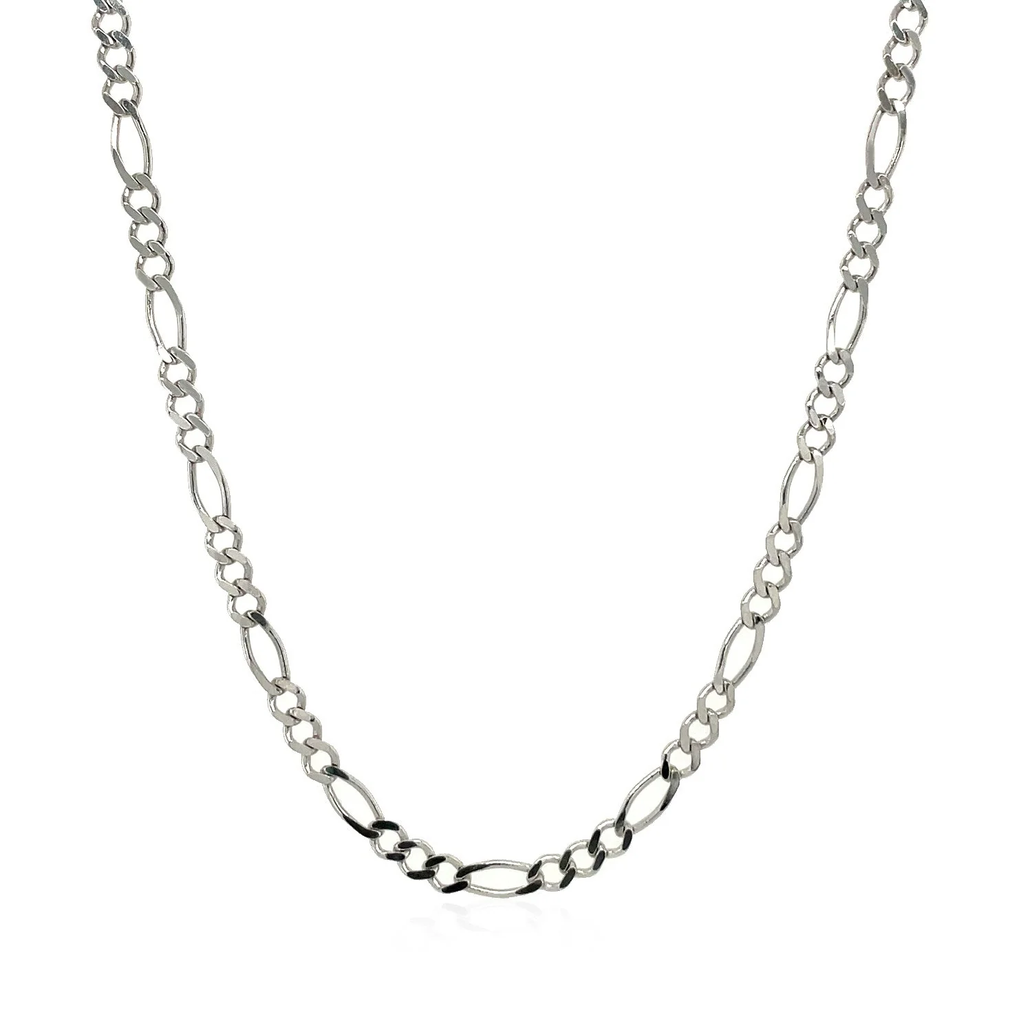 2.6mm 14k White Gold Solid Figaro Chain - Image 7