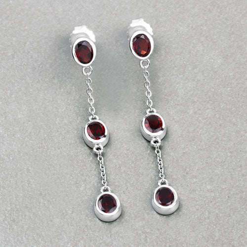 2.70 Carat Genuine Garnet .925 Sterling Silver Earrings - Image 8