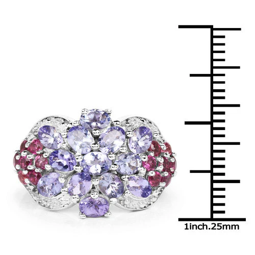 2.70 Carat Genuine Tanzanite .925 Sterling Silver Ring - Image 6