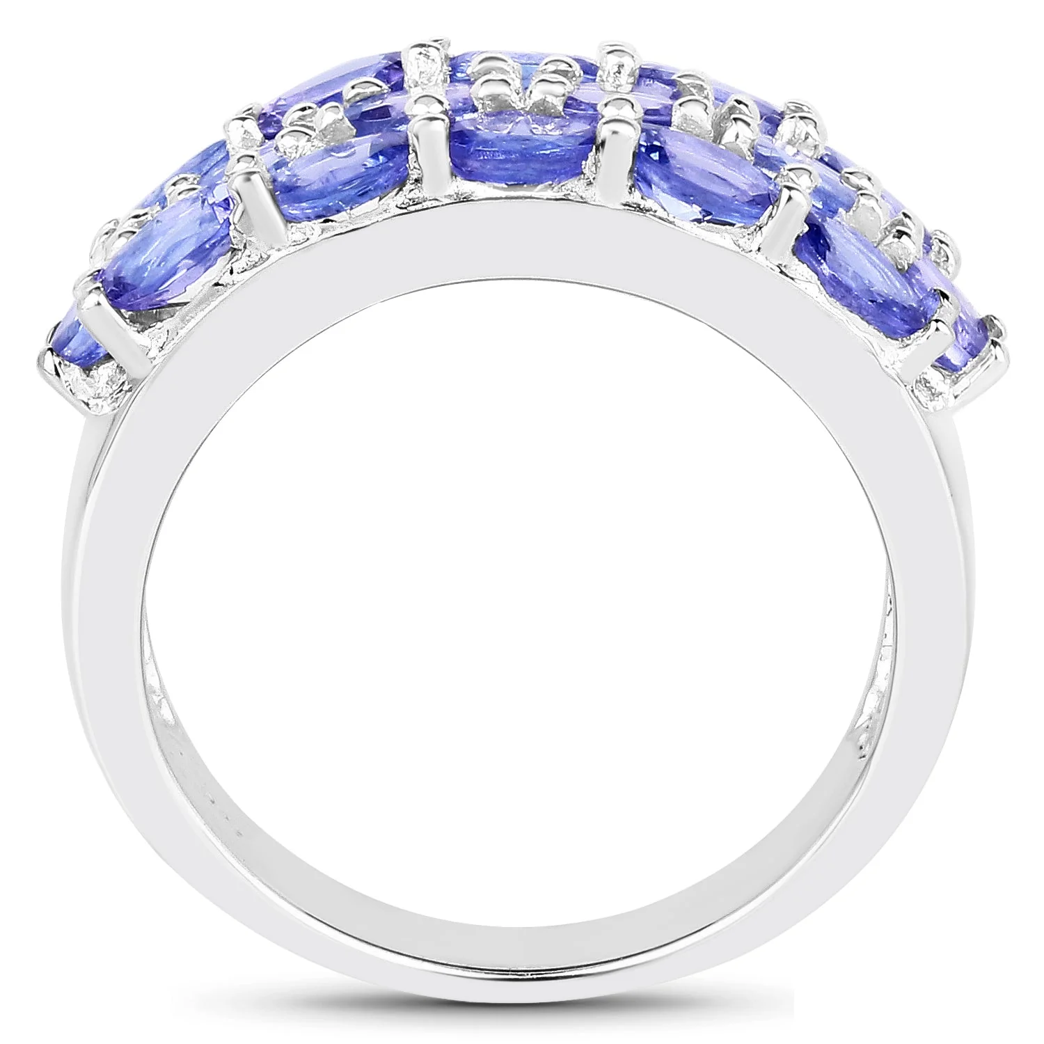 2.72 Carat Genuine Tanzanite .925 Sterling Silver Ring - Image 2