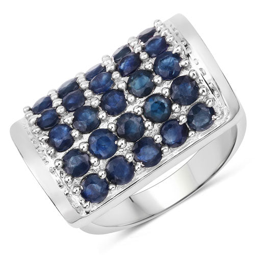2.75 Carat Genuine Blue Sapphire .925 Sterling Silver Ring - Image 2