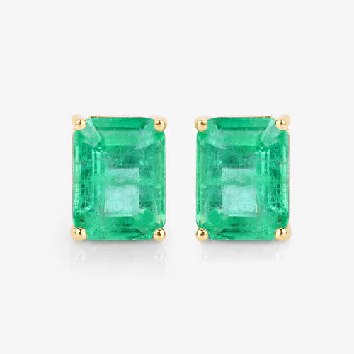 2.75 Carat Genuine Ethiopian Emerald 14K Yellow Gold Earrings - Image 10