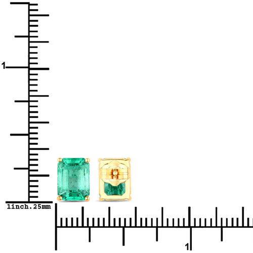 2.75 Carat Genuine Ethiopian Emerald 14K Yellow Gold Earrings - Image 3