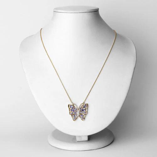 2.76 Carat Genuine Tanzanite and White Zircon .925 Sterling Silver Necklace - Image 6