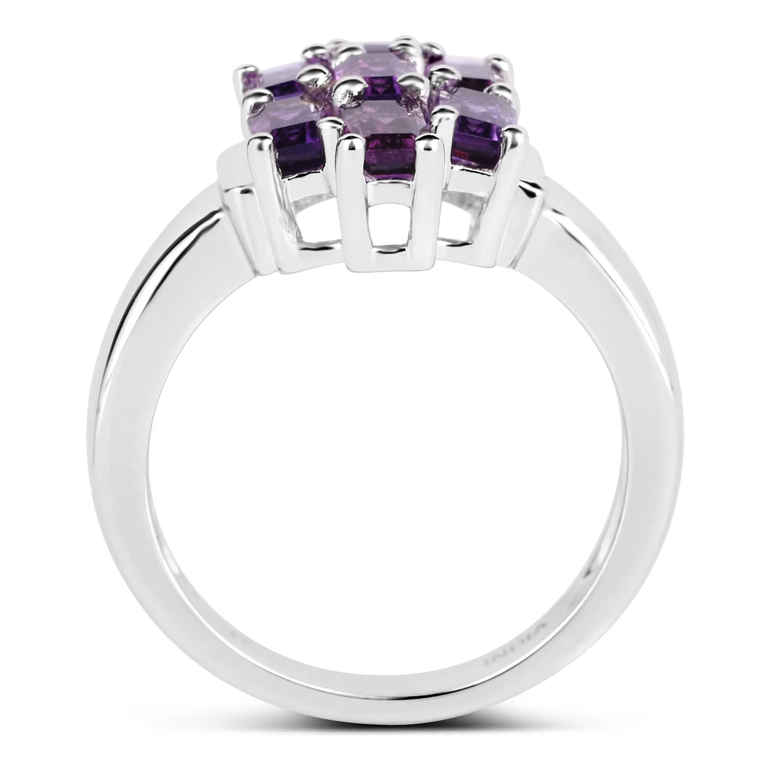 2.80 Carat Genuine Amethyst .925 Sterling Silver Ring - Image 2
