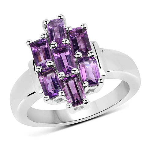 2.80 Carat Genuine Amethyst .925 Sterling Silver Ring - Image 4