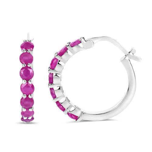 2.80 Carat Genuine Ruby .925 Sterling Silver Earrings - Image 6